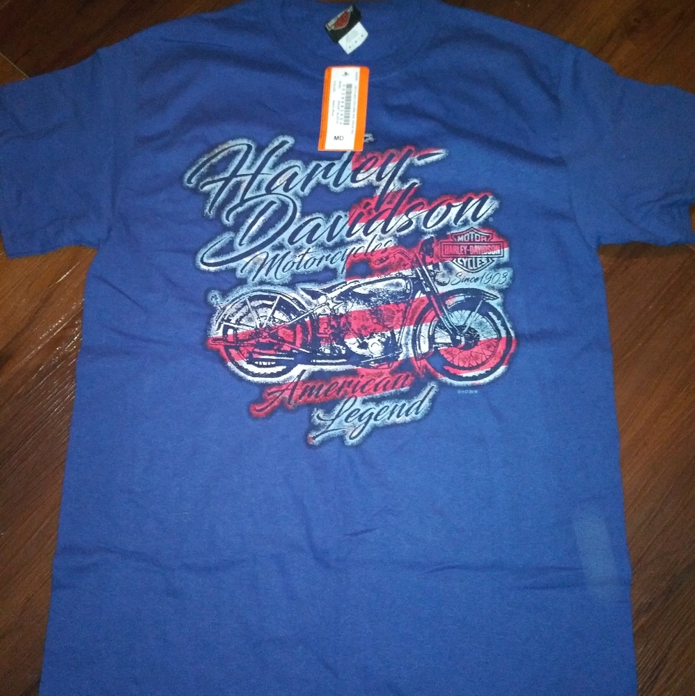 Men's HD Harley Davidson T-shirt Blue Medium